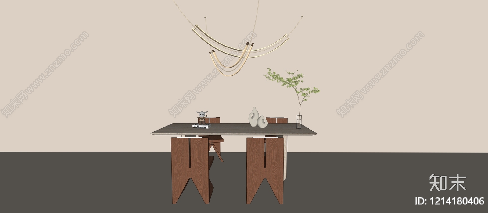 极简餐桌椅SU模型下载【ID:1214180406】