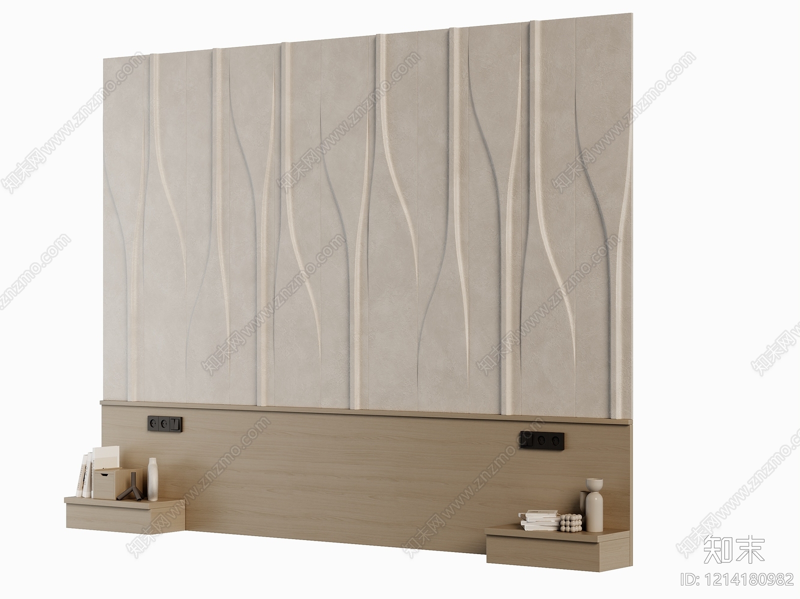 现代卧室背景墙3D模型下载【ID:1214180982】