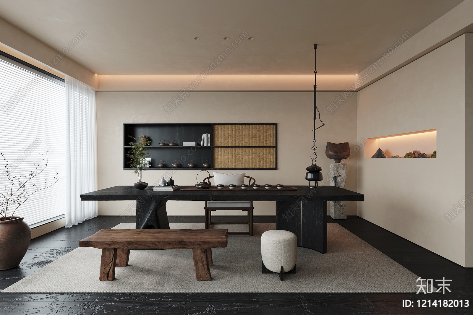 侘寂风茶室3D模型下载【ID:1214182013】