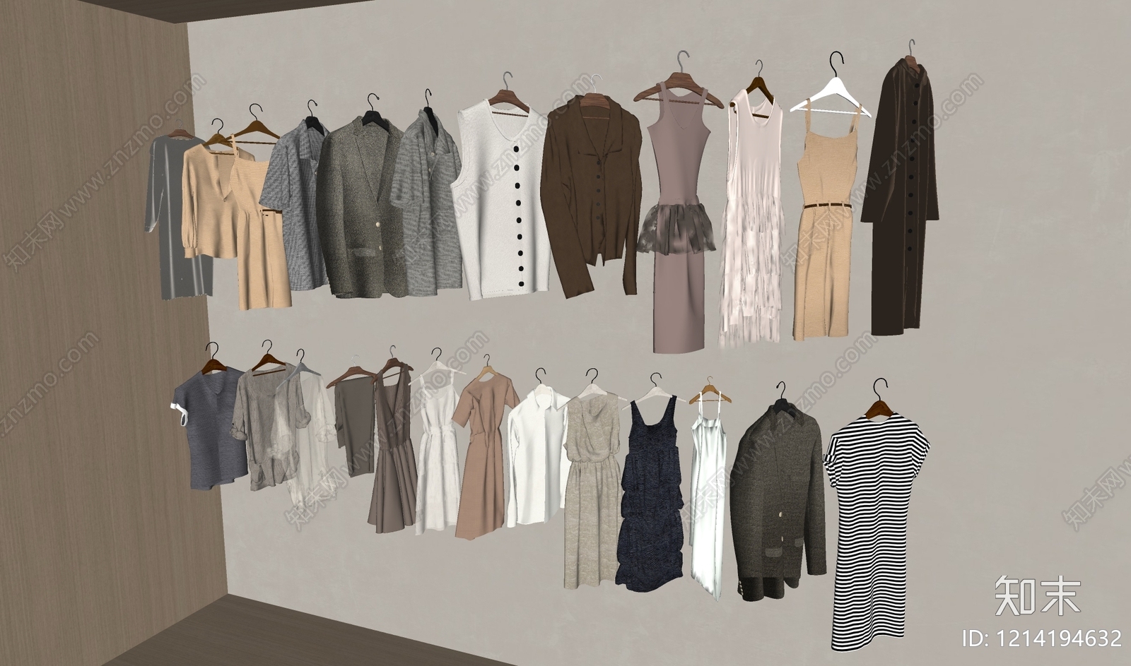 衣服SU模型下载【ID:1214194632】