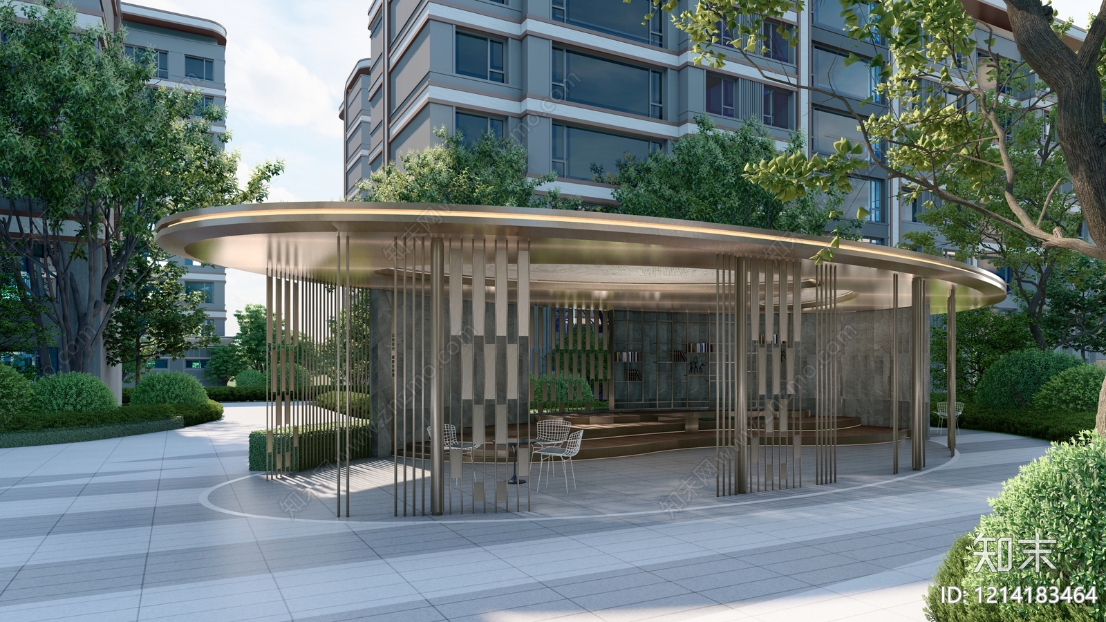 现代简约亭子SU模型下载【ID:1214183464】