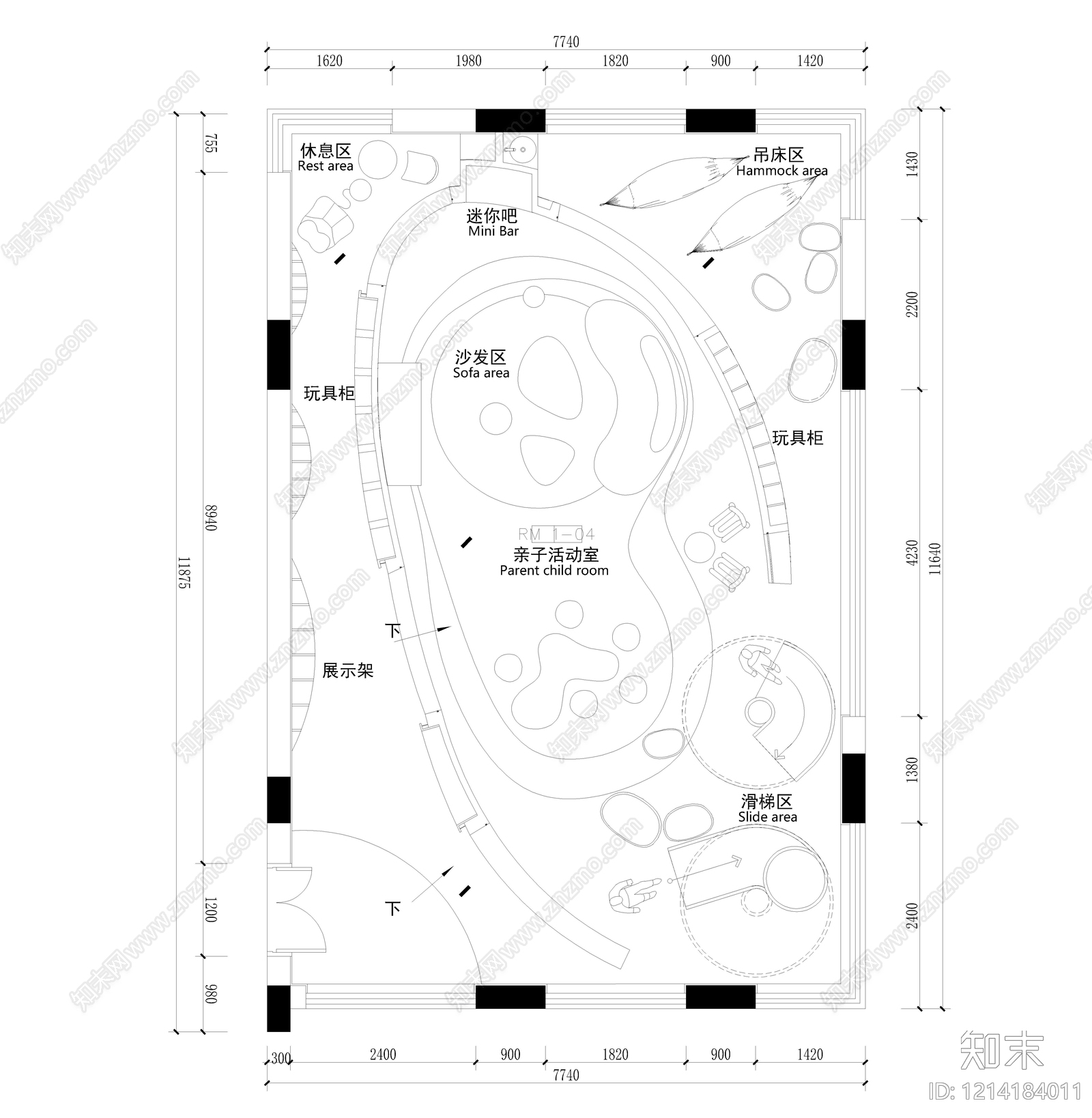 现代其他休闲娱乐空间施工图下载【ID:1214184011】