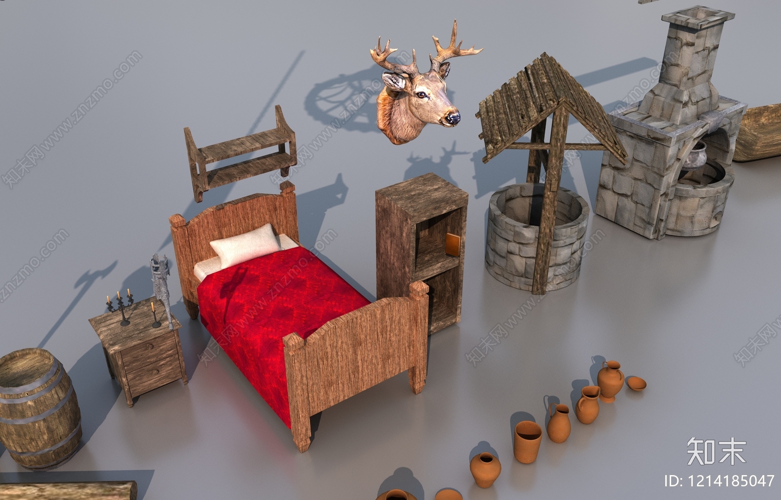 中世纪复古其他生活用品3D模型下载【ID:1214185047】