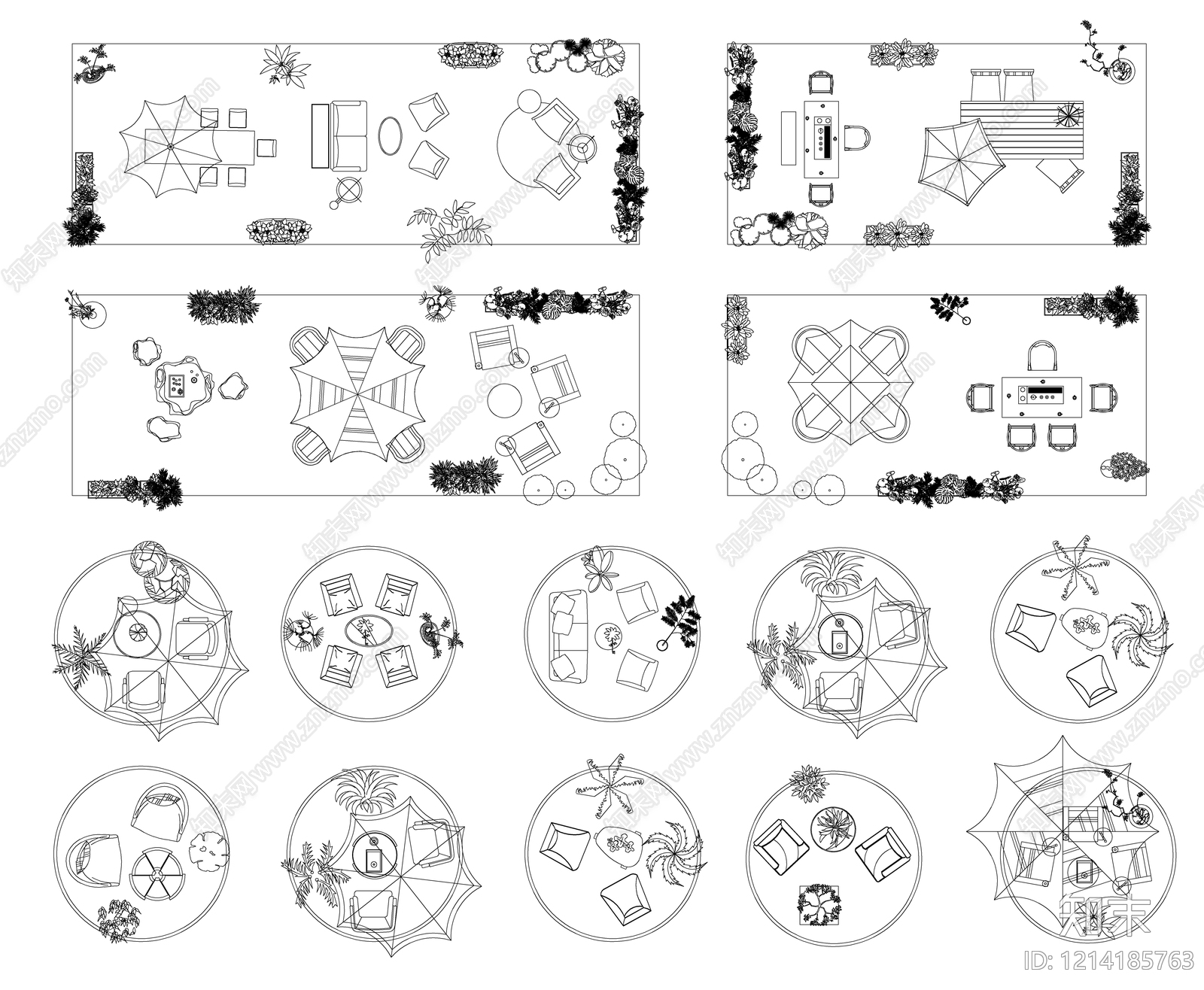 现代桌椅施工图下载【ID:1214185763】