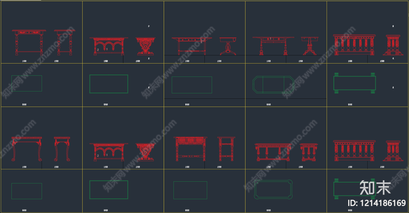 新中式桌子施工图下载【ID:1214186169】
