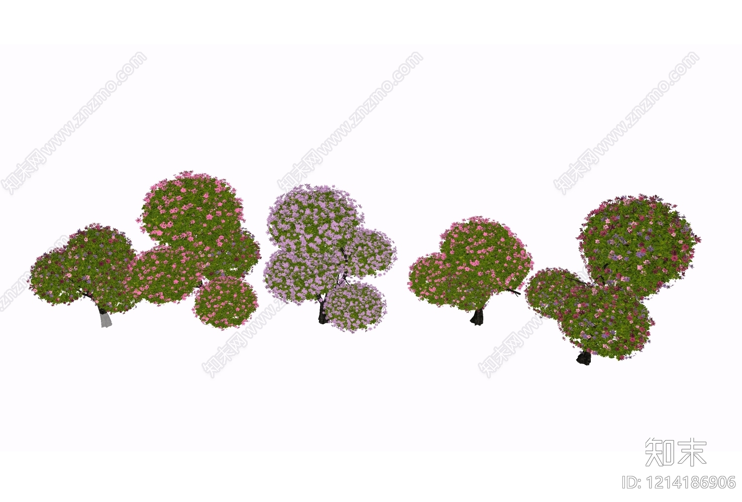 卡通风格化景观植物组合SU模型下载【ID:1214186906】