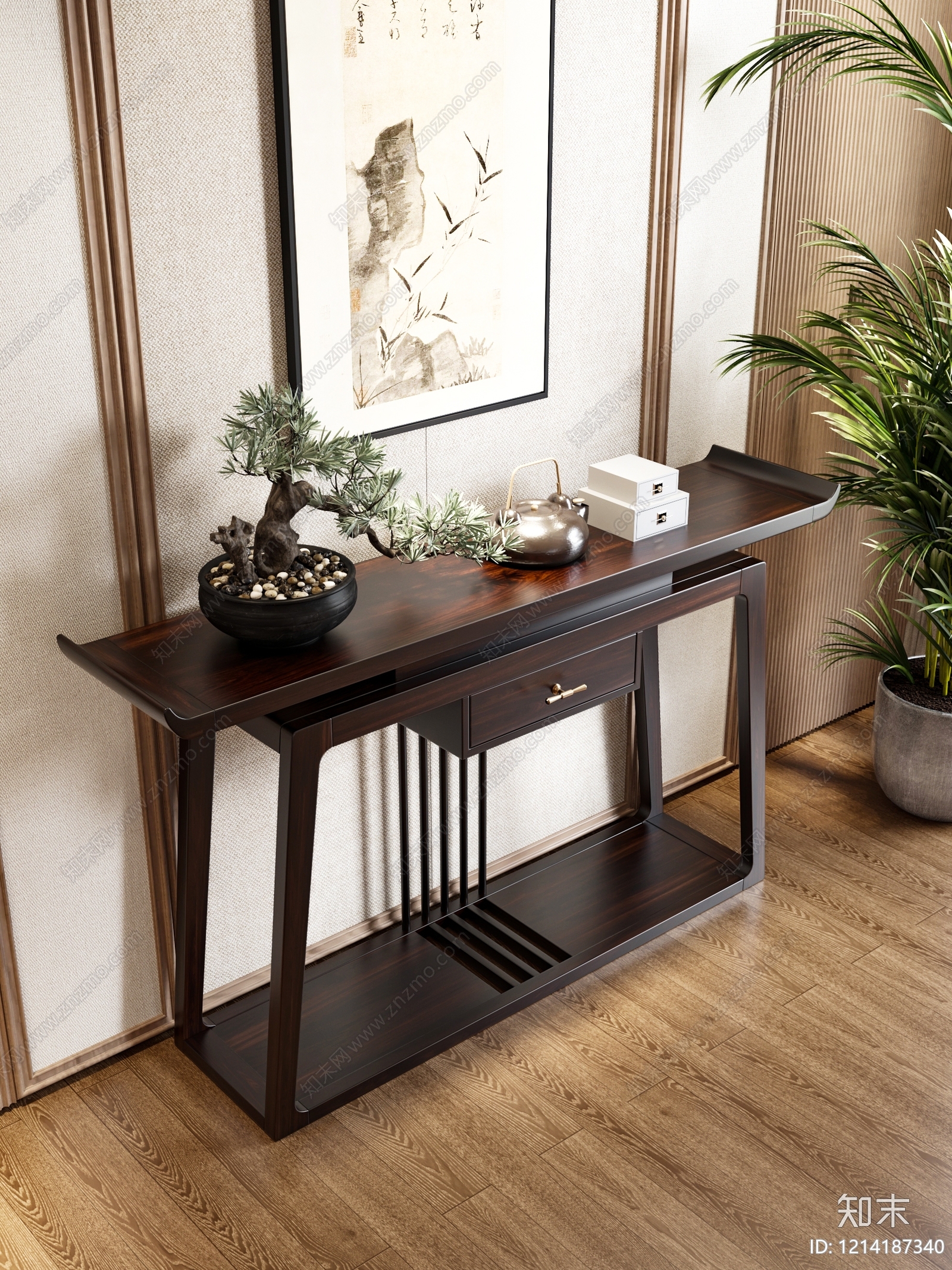 新中式条案3D模型下载【ID:1214187340】