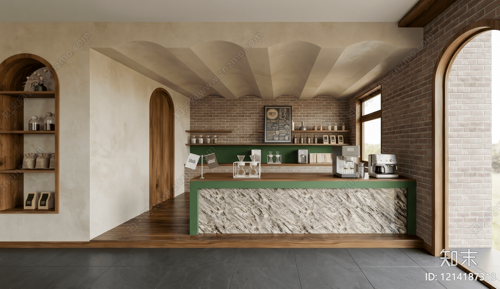 复古混搭风咖啡厅3D模型下载【ID:1214187313】