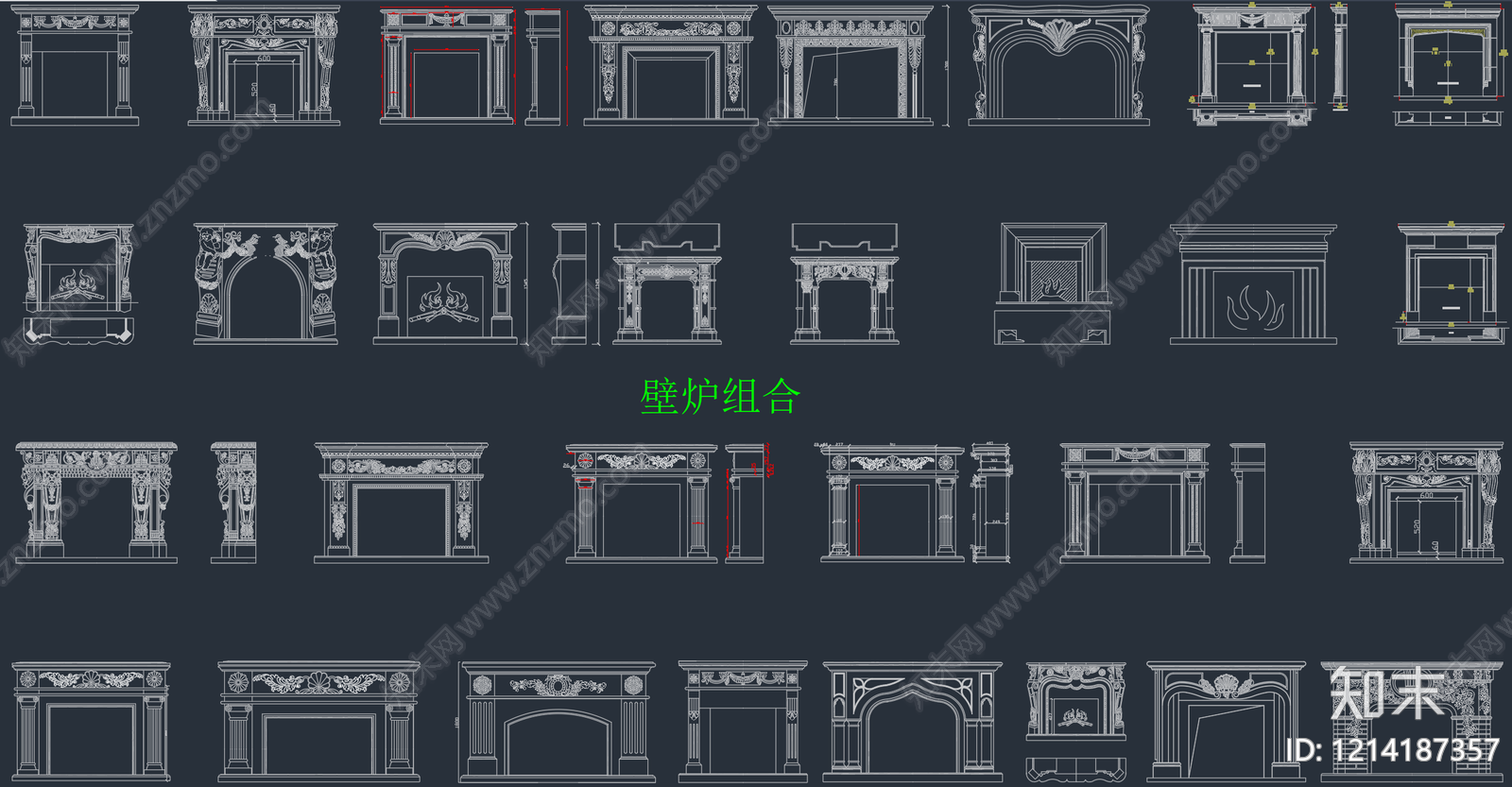 欧式壁炉施工图下载【ID:1214187357】