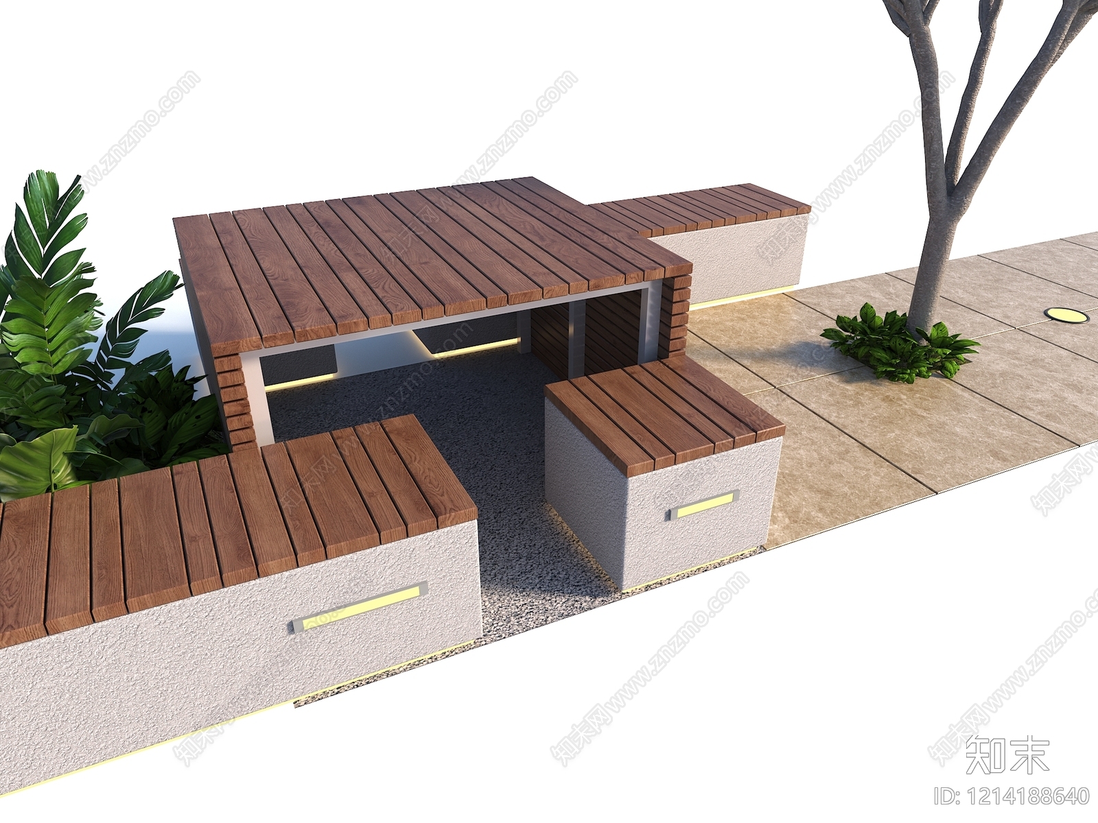 现代简约景观座椅SU模型下载【ID:1214188640】