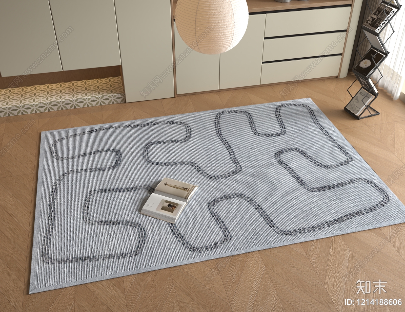 现代简约地毯3D模型下载【ID:1214188606】