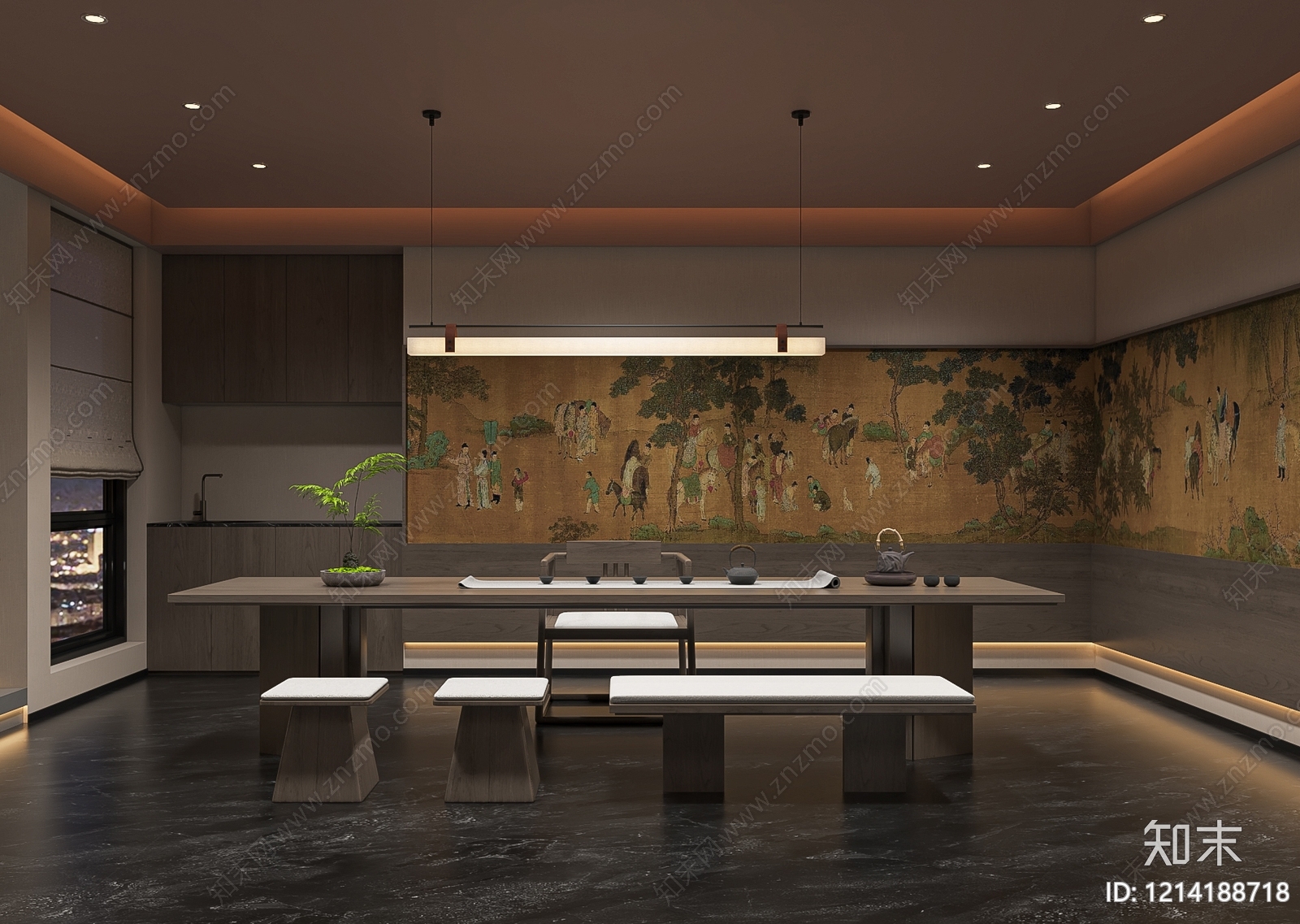 新中式茶馆3D模型下载【ID:1214188718】