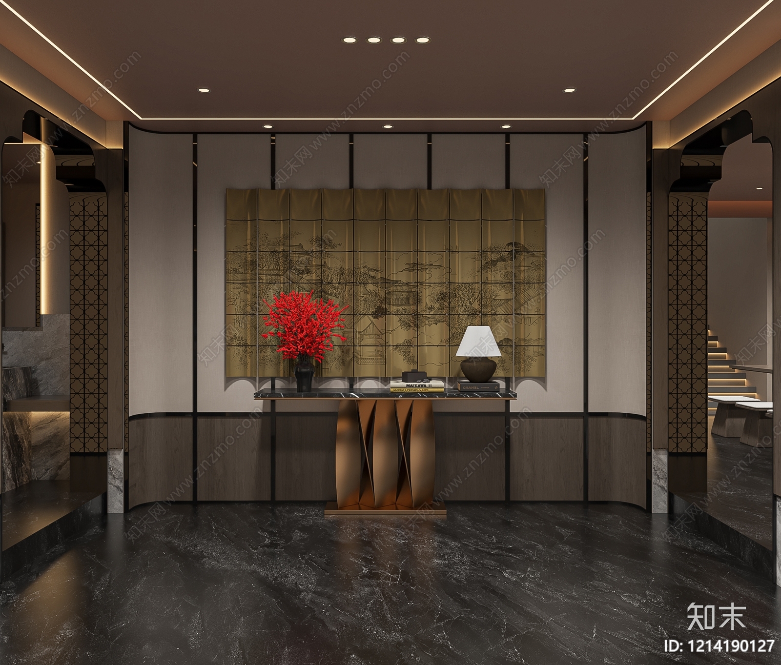 新中式会所3D模型下载【ID:1214190127】
