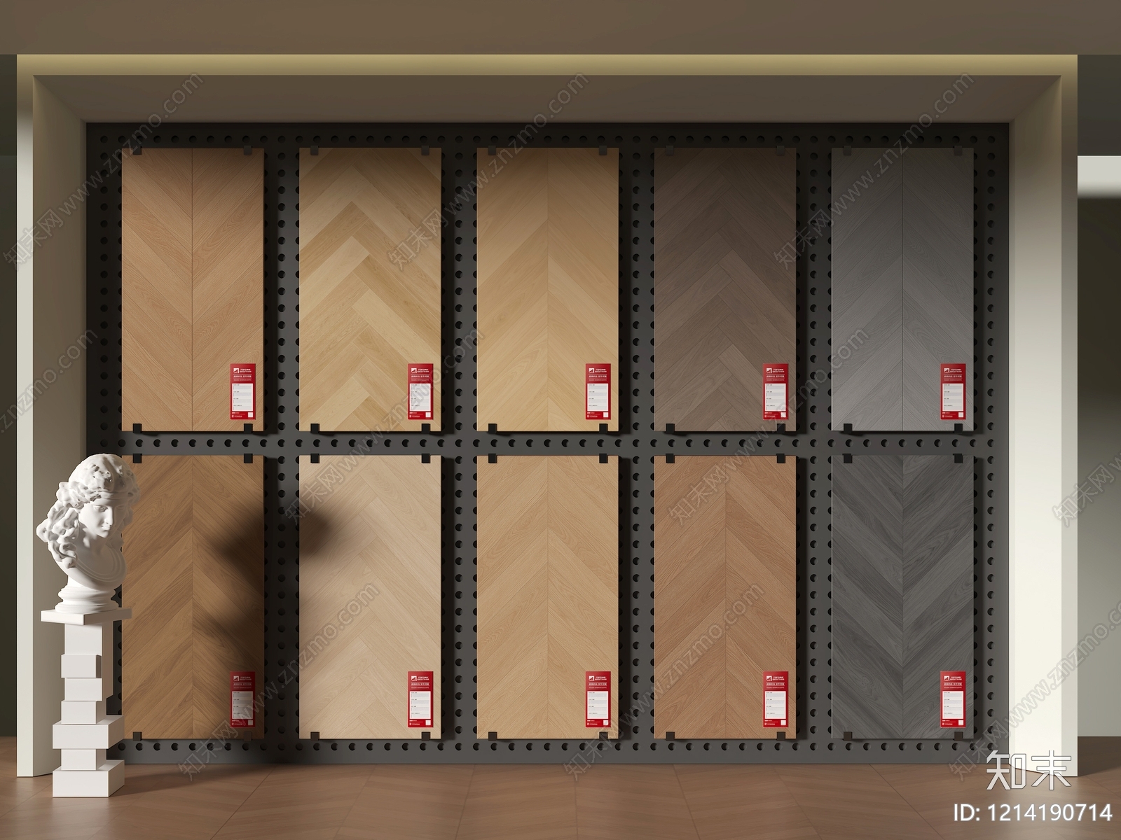 现代简约瓷砖展厅3D模型下载【ID:1214190714】