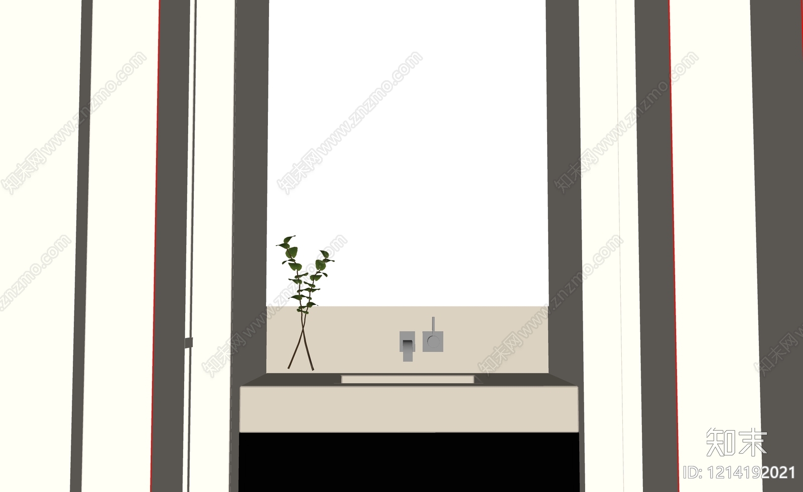 极简卫生间SU模型下载【ID:1214192021】