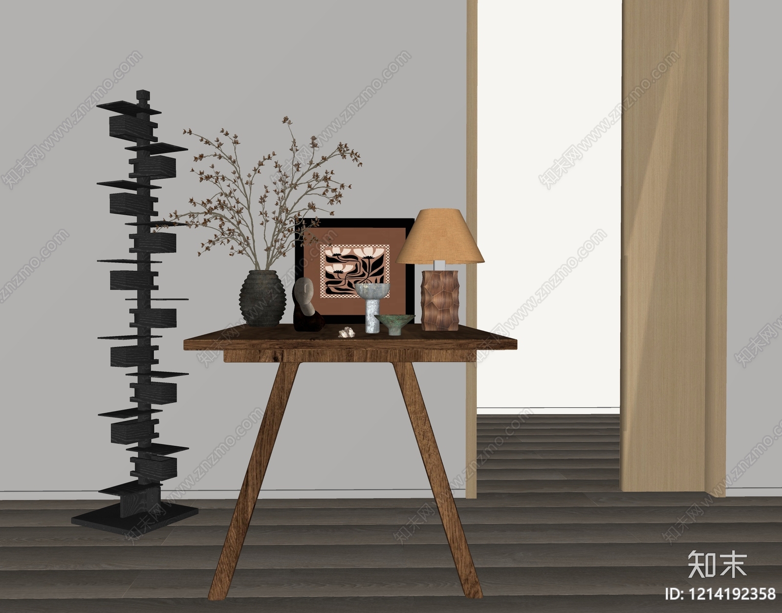 侘寂玄关SU模型下载【ID:1214192358】