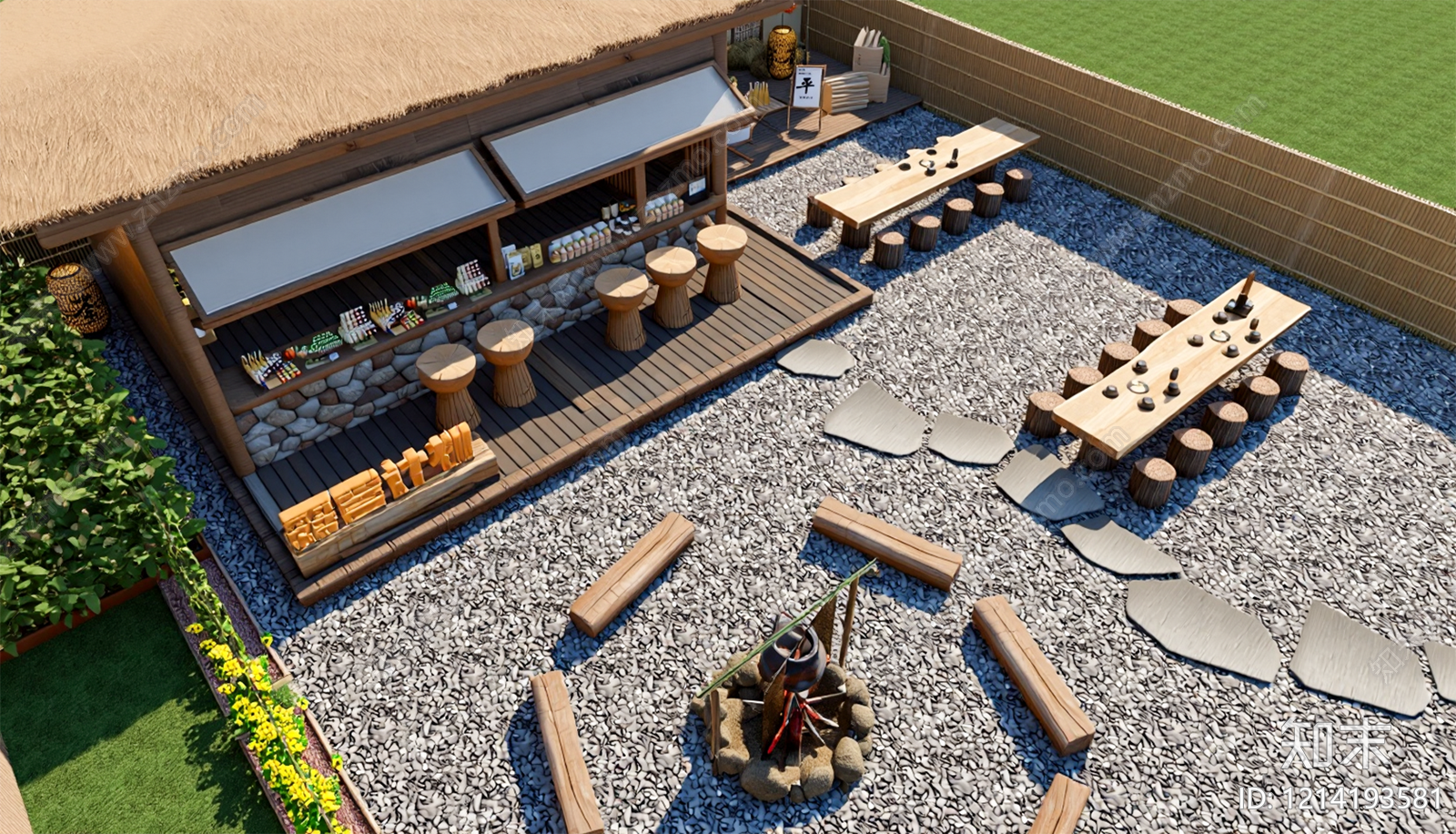 日式房车营地SU模型下载【ID:1214193581】