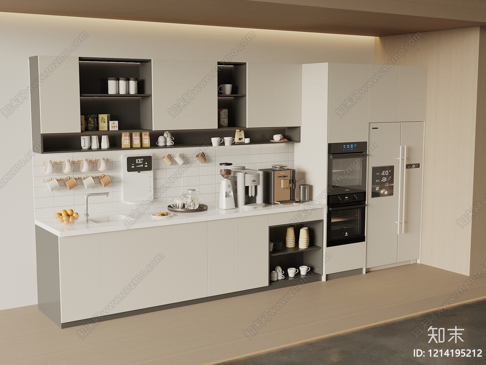 现代简约茶水间3D模型下载【ID:1214195212】