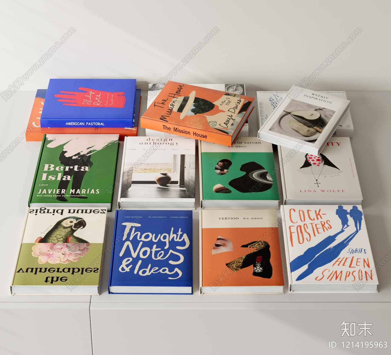 现代简约书籍3D模型下载【ID:1214195963】