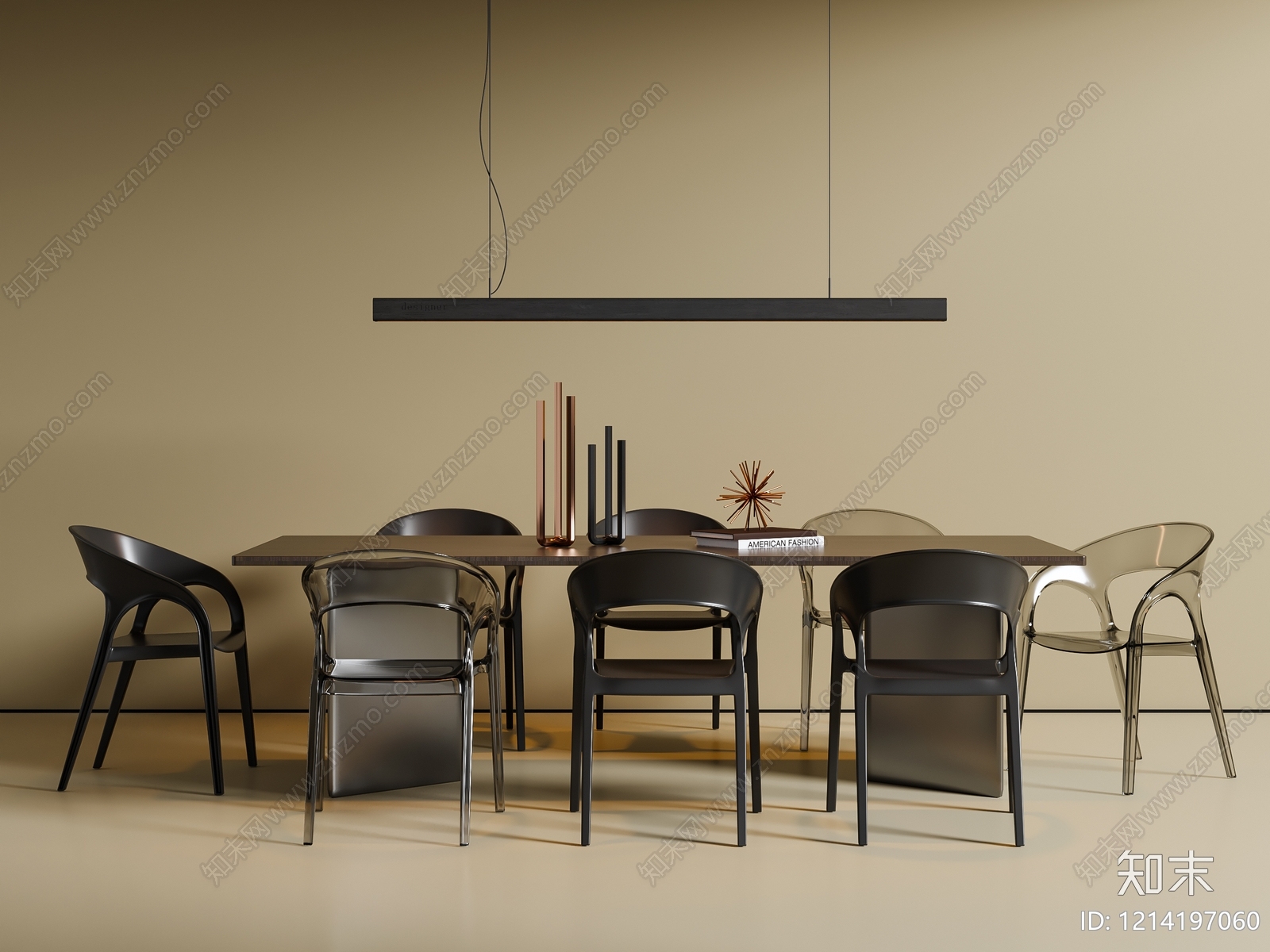 现代简约餐桌椅3D模型下载【ID:1214197060】