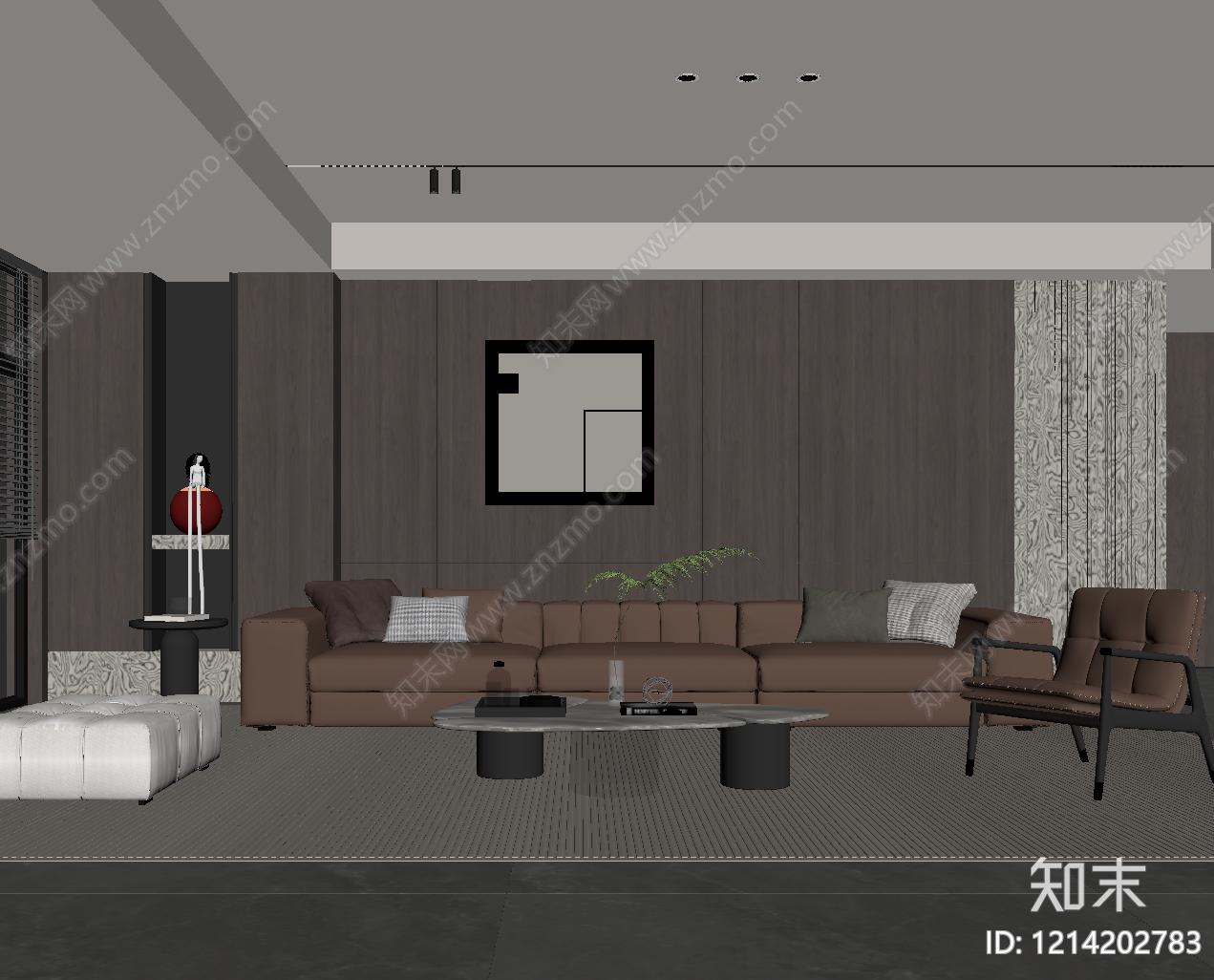 意式极简家居客厅SU模型下载【ID:1214202783】