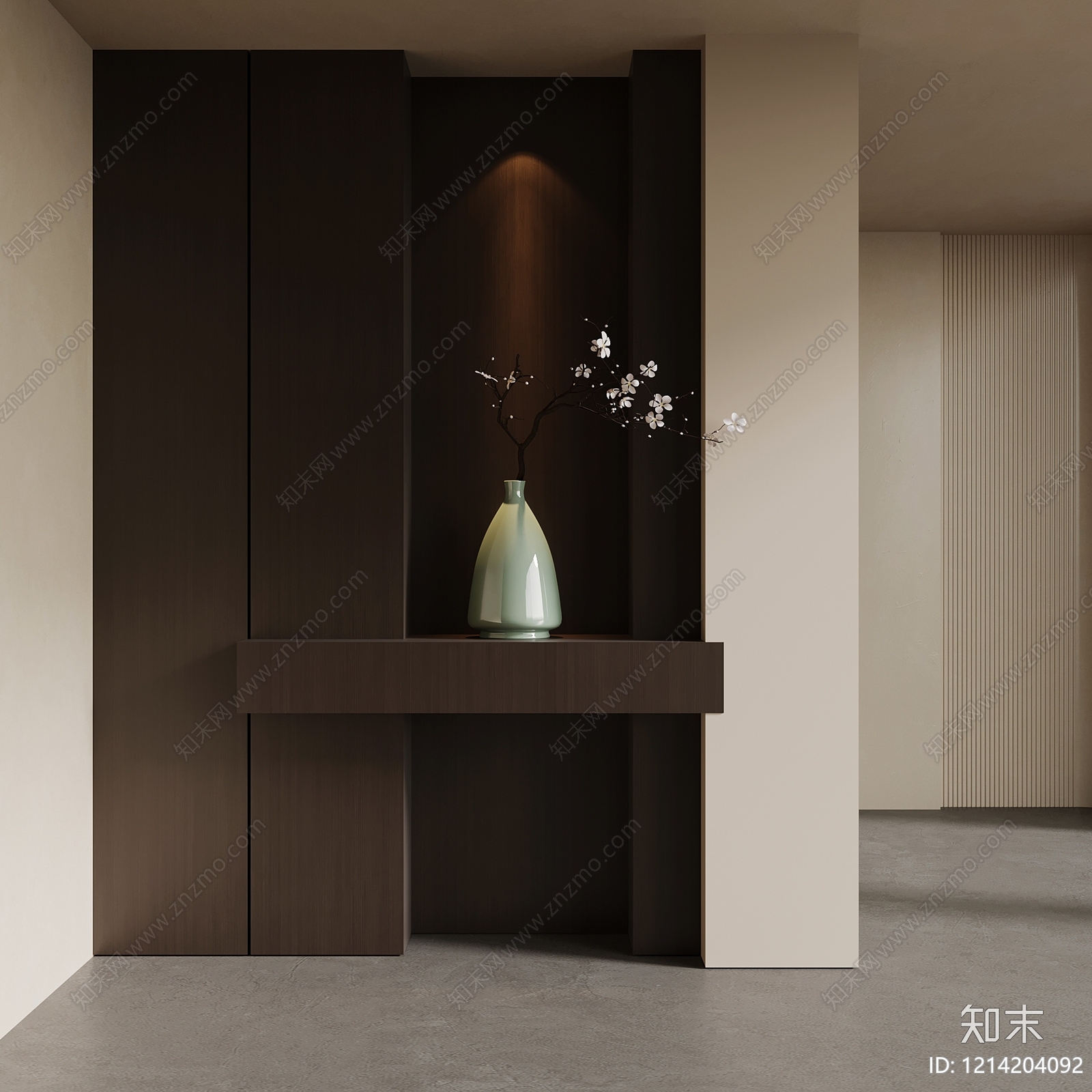 新中式玄关3D模型下载【ID:1214204092】