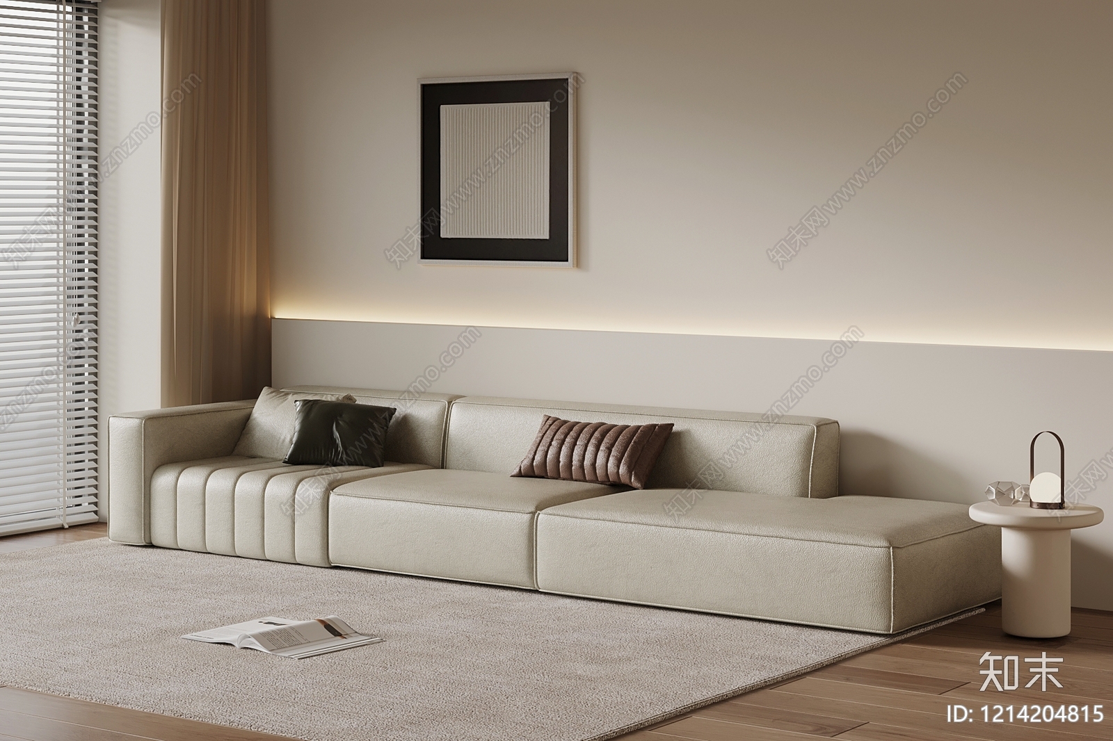 奶油风多人沙发3D模型下载【ID:1214204815】