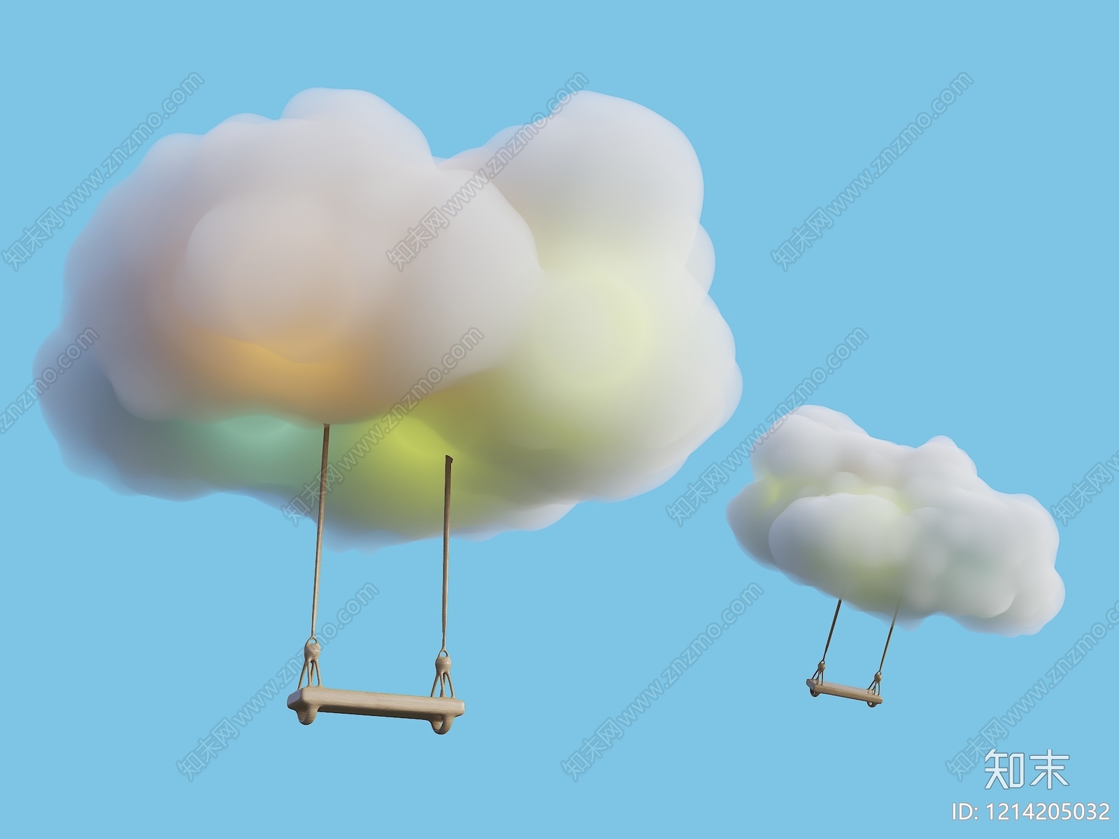 梦幻童趣风艺术装置3D模型下载【ID:1214205032】