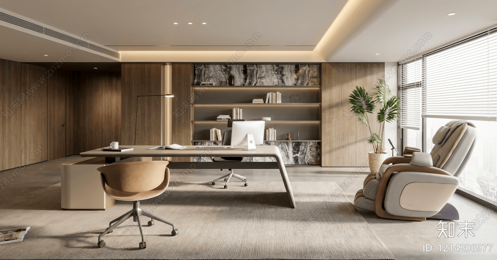 现代简约经理办公室SU模型下载【ID:1214206977】