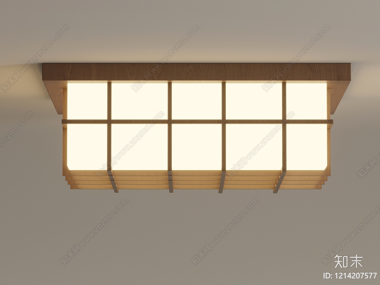 日式卧室吸顶灯3D模型下载【ID:1214207577】