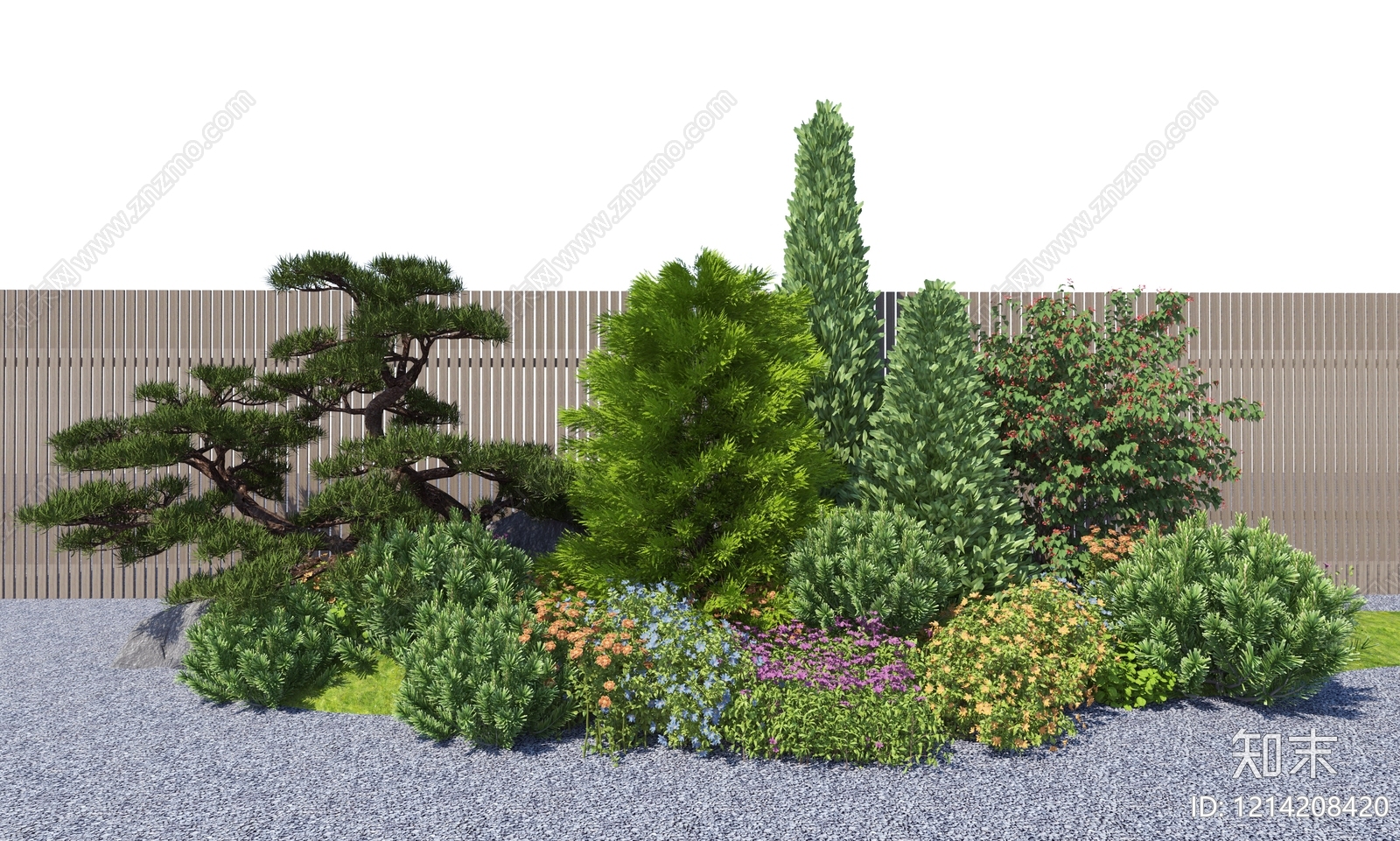 新中式景观植物组合SU模型下载【ID:1214208420】