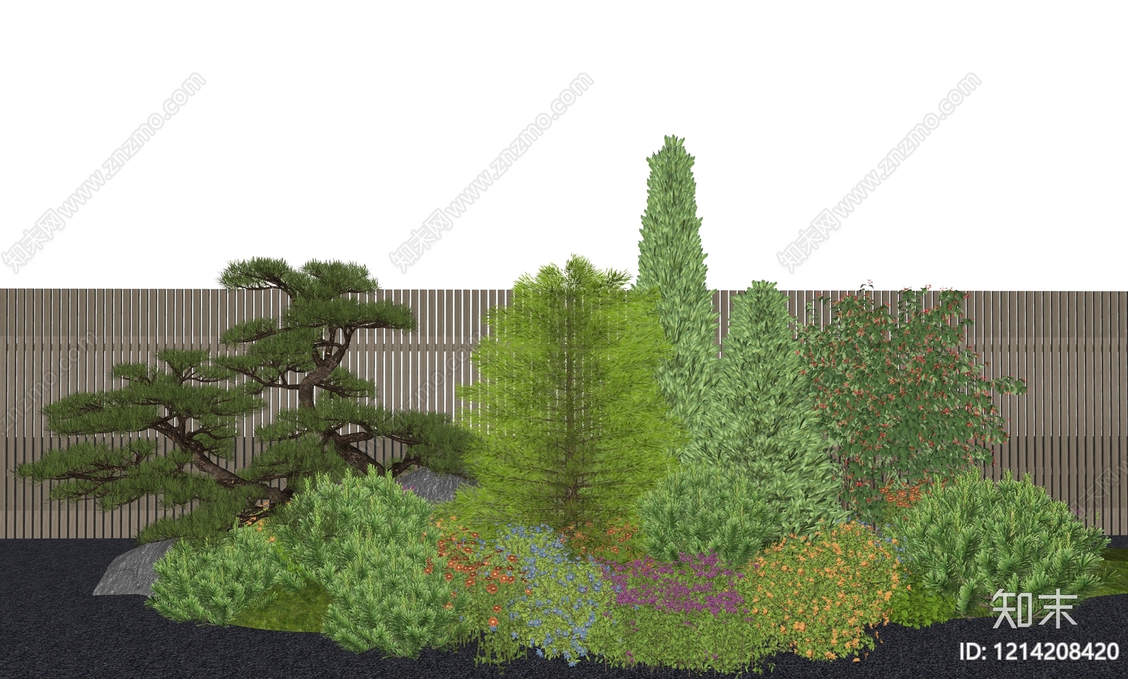 新中式景观植物组合SU模型下载【ID:1214208420】