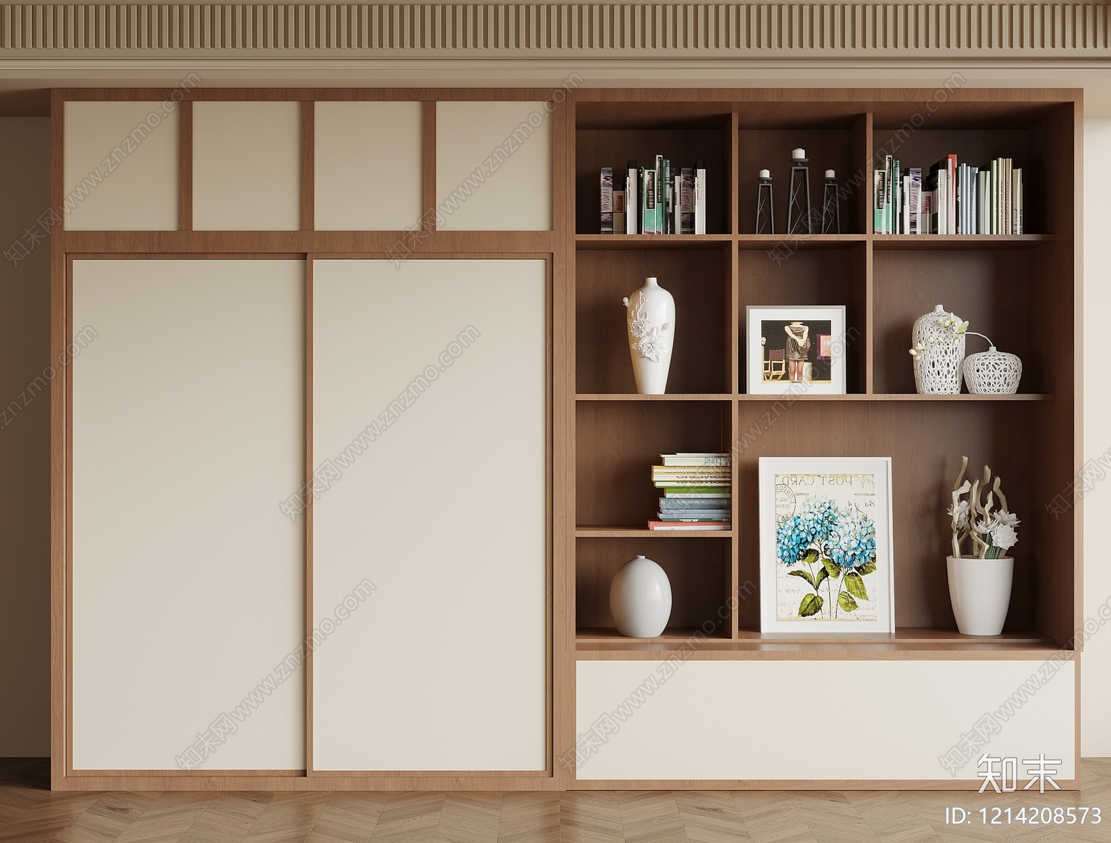 现代书架SU模型下载【ID:1214208573】