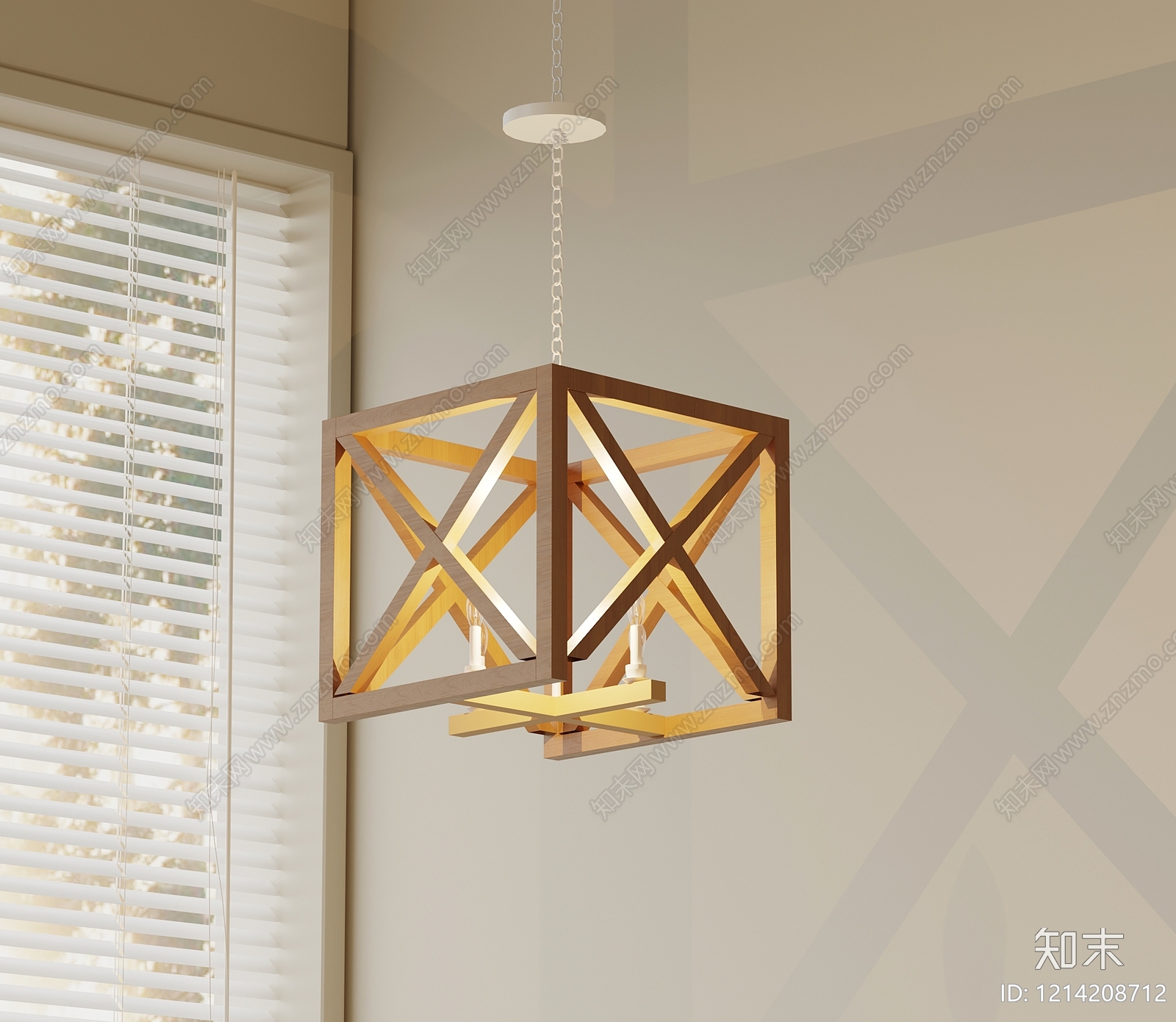 原木风儿童房吊灯3D模型下载【ID:1214208712】