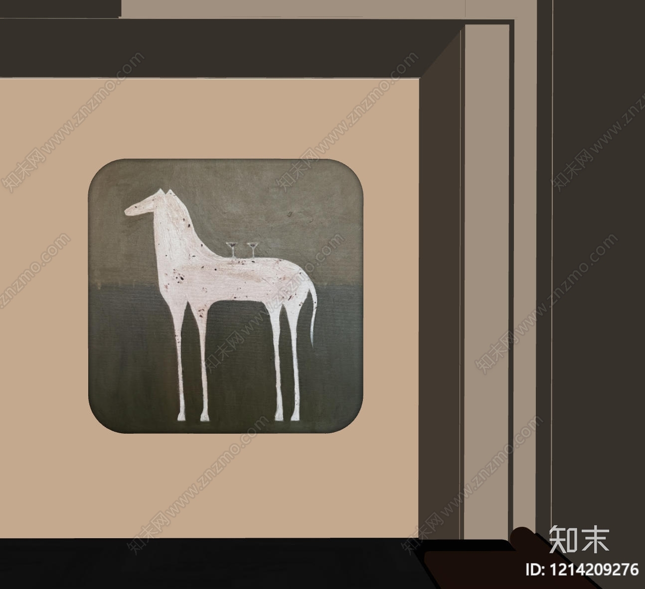 极简挂画SU模型下载【ID:1214209276】