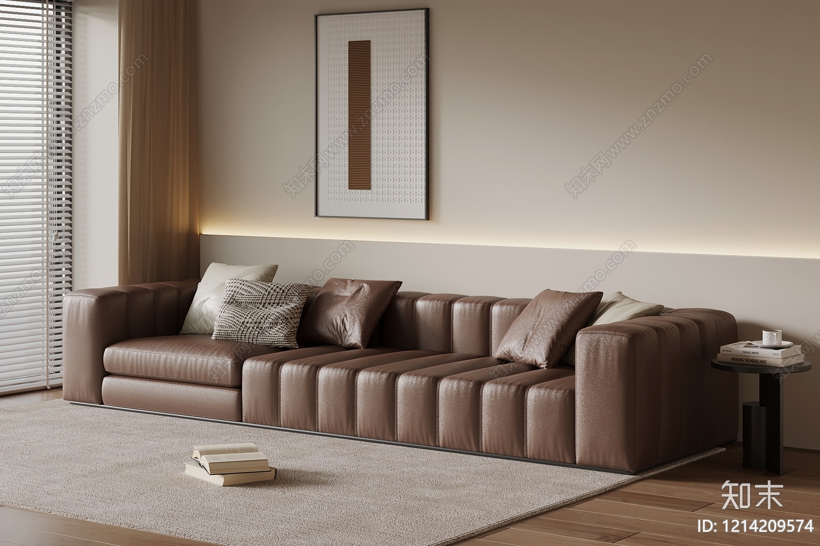 现代简约多人沙发3D模型下载【ID:1214209574】