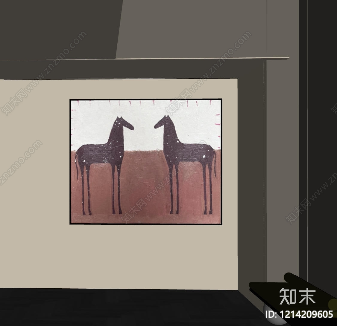 现代挂画SU模型下载【ID:1214209605】
