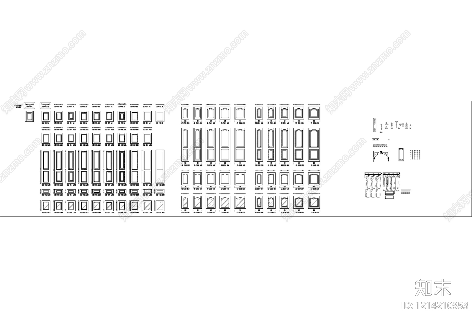 现代新中式家具图库施工图下载【ID:1214210353】