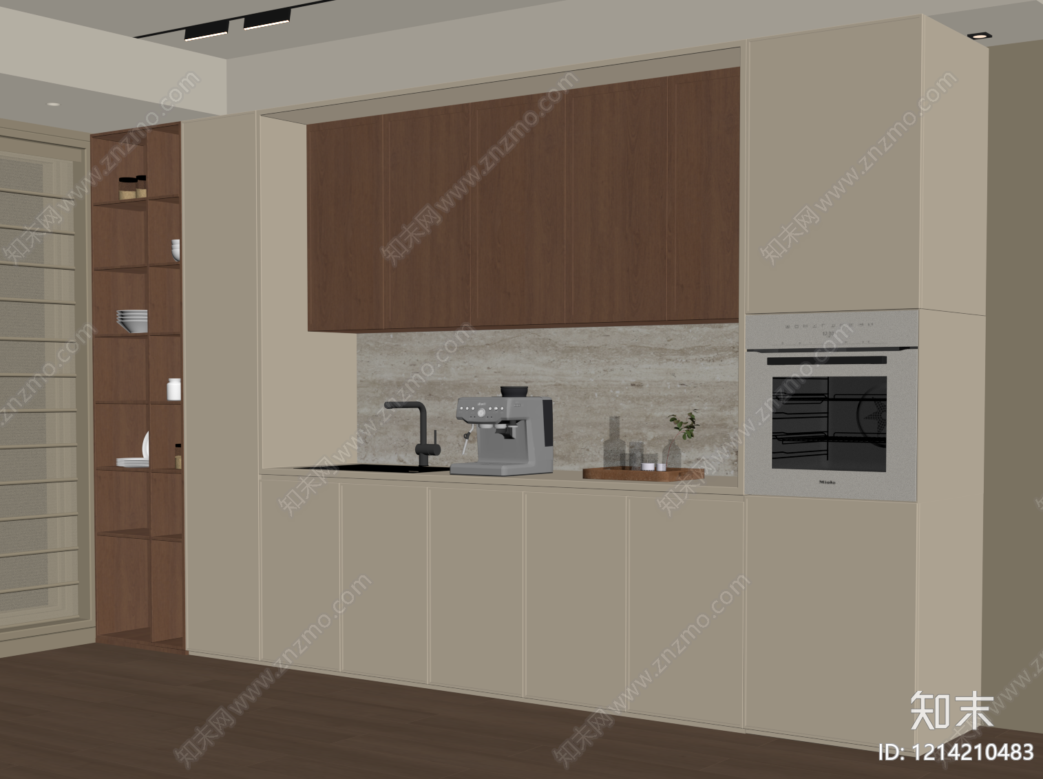 现代餐边柜SU模型下载【ID:1214210483】