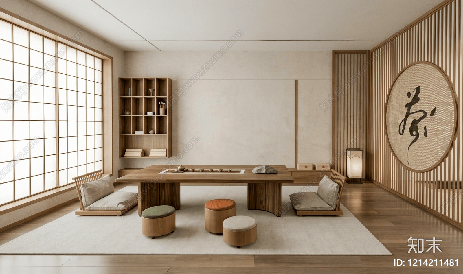 日式禅意茶室3D模型下载【ID:1214211481】
