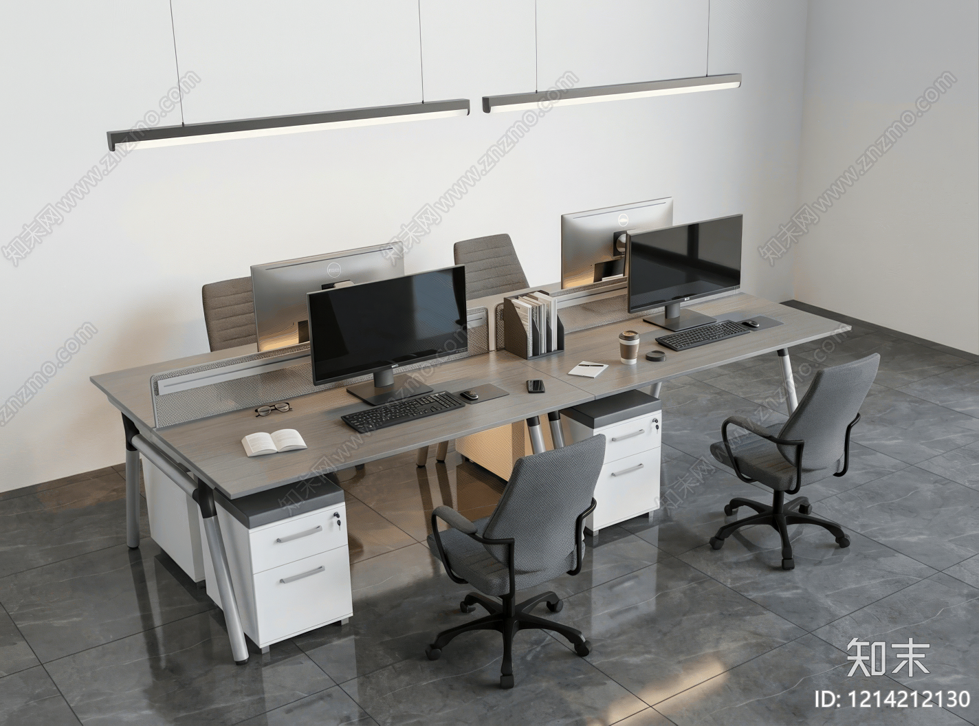 现代简约办公室SU模型下载【ID:1214212130】