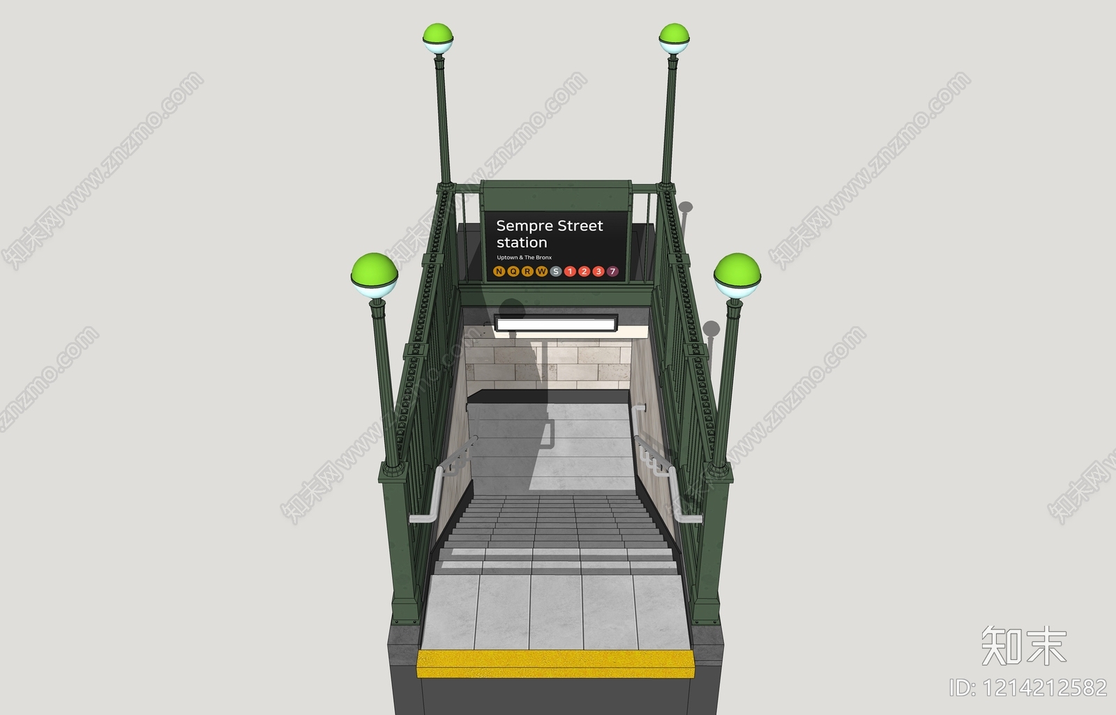 复古公交站台SU模型下载【ID:1214212582】