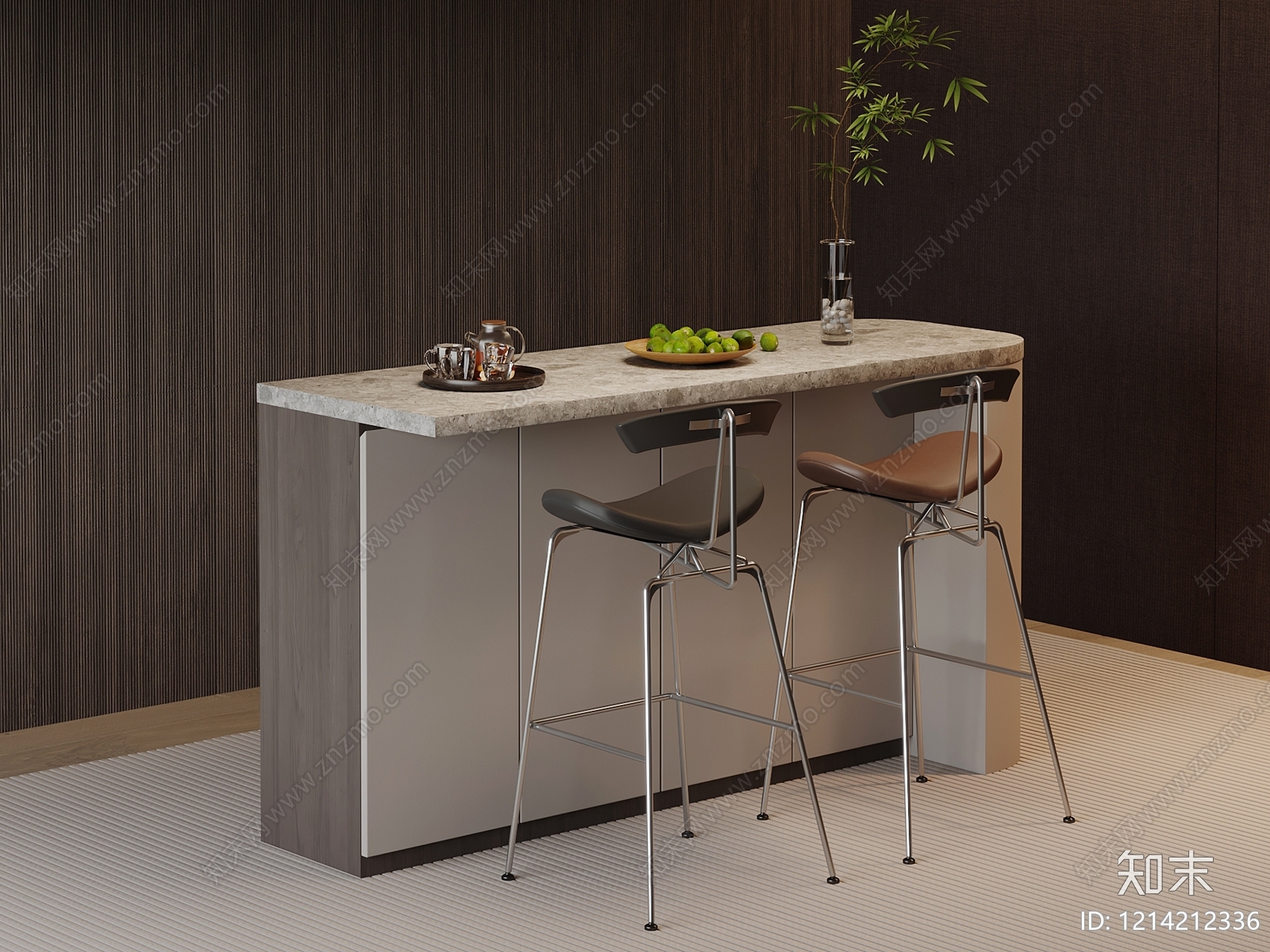 现代简约吧椅3D模型下载【ID:1214212336】