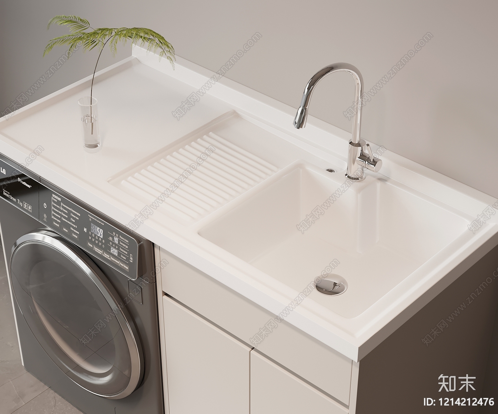 现代洗衣机柜SU模型下载【ID:1214212476】