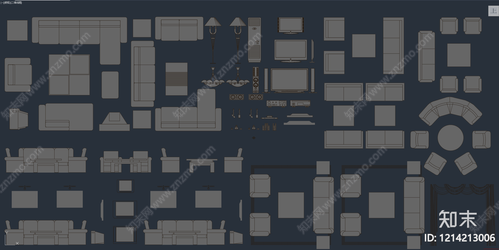 现代沙发施工图下载【ID:1214213006】