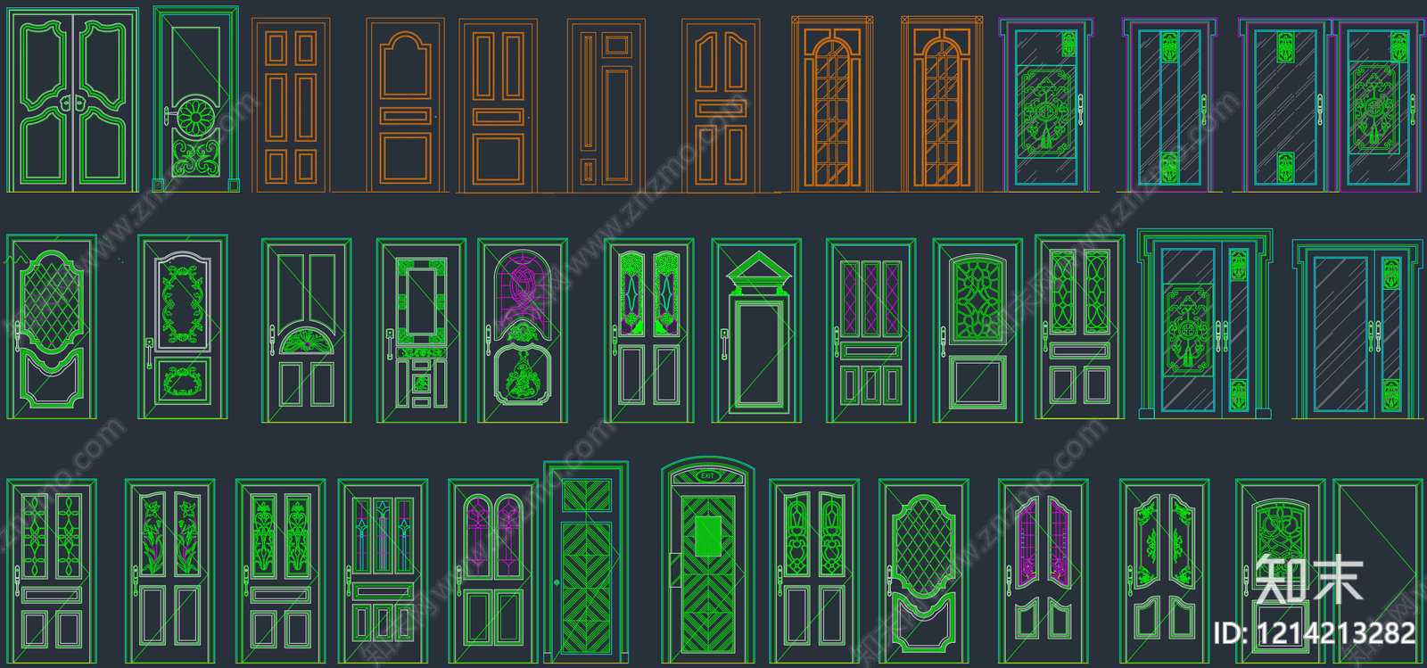 现代门施工图下载【ID:1214213282】