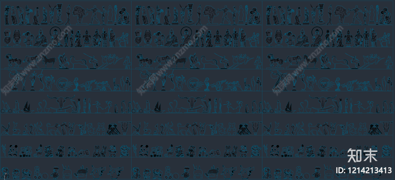 现代摆件施工图下载【ID:1214213413】