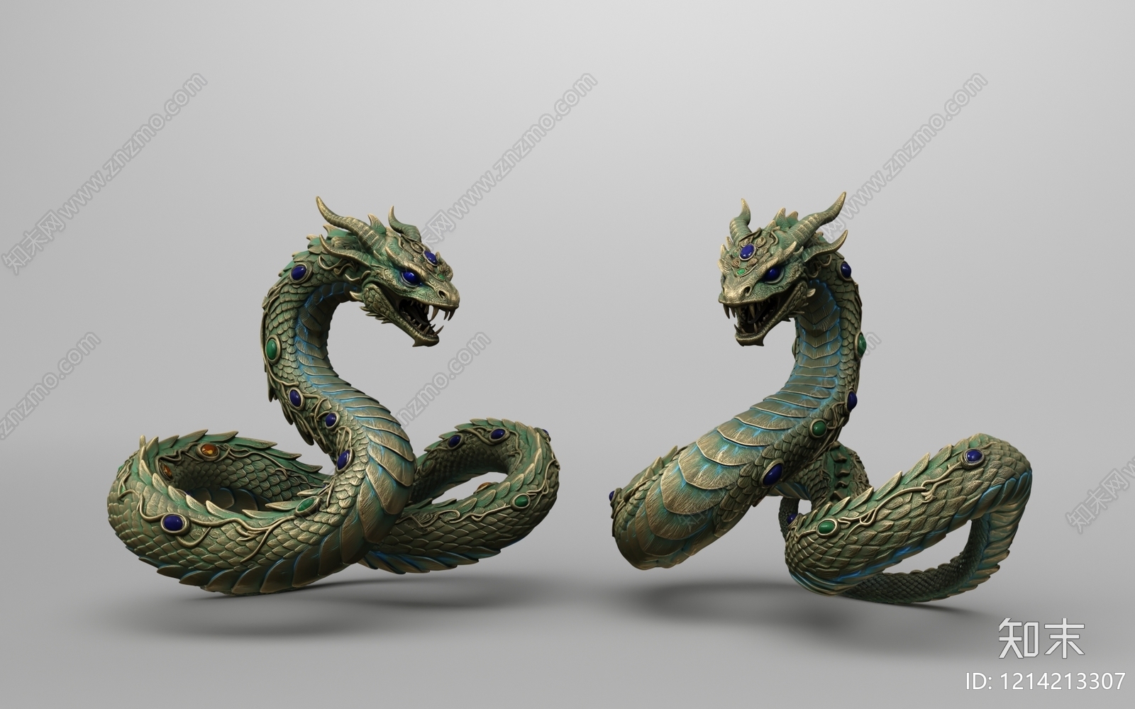 新中式雕塑摆件3D模型下载【ID:1214213307】