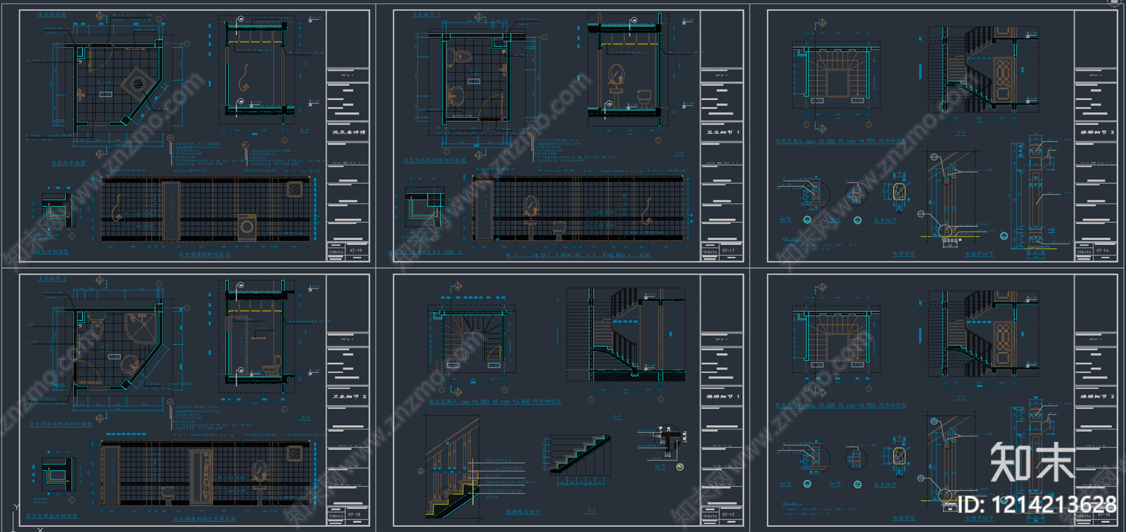 现代卫生间施工图下载【ID:1214213628】
