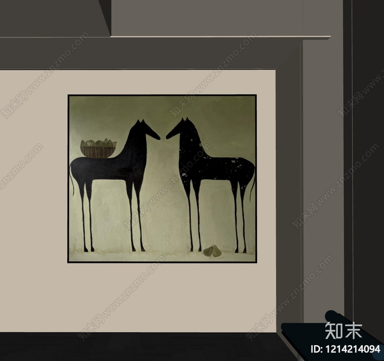 极简挂画SU模型下载【ID:1214214094】